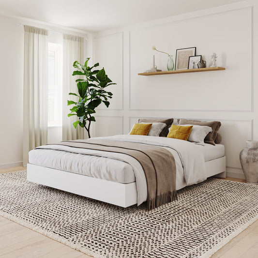 Platform Bed Frame, White