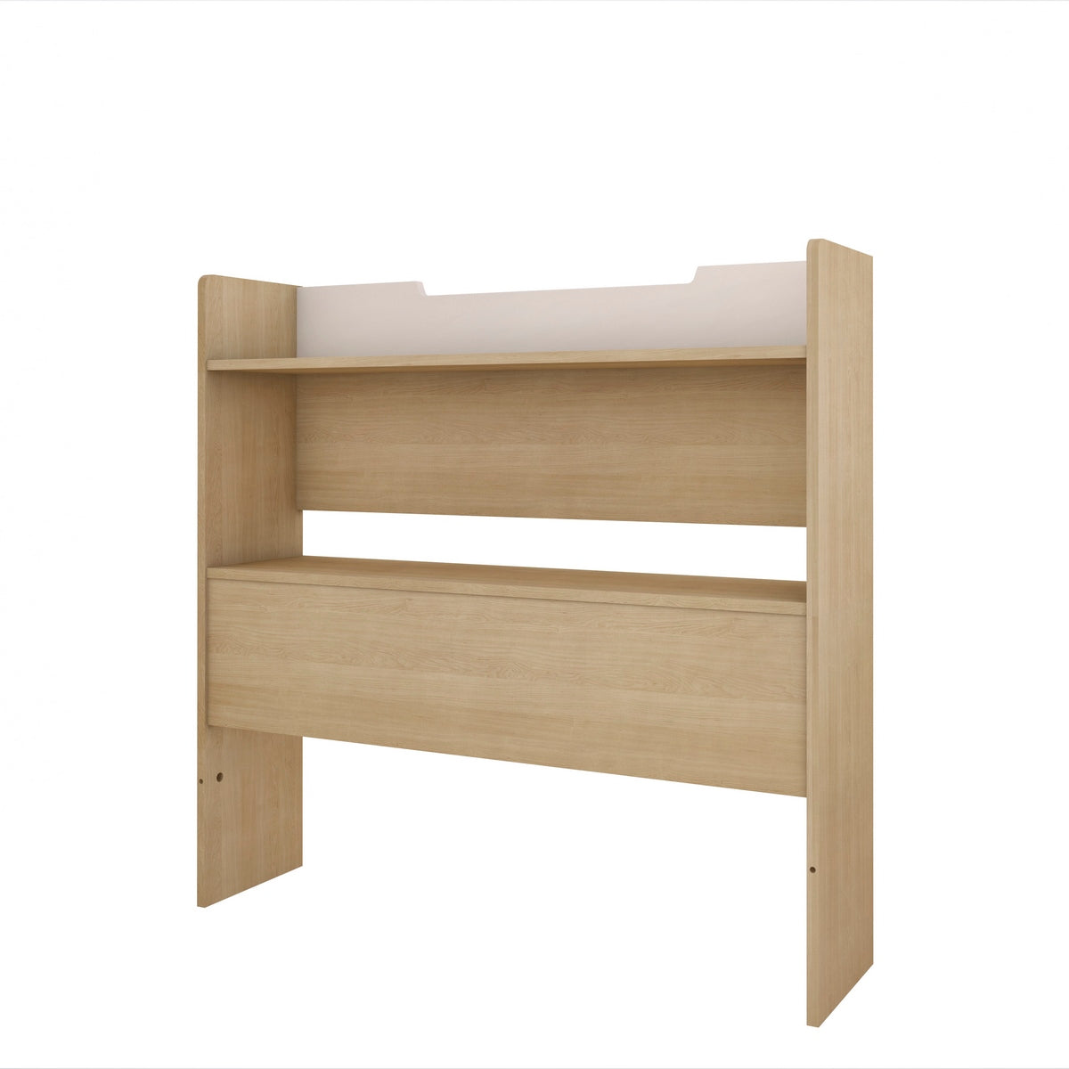 Bookcase Headboard, Natural Maple & White