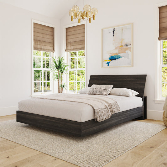 2-Piece Bedset With Bed Frame And Headboard, Ebony