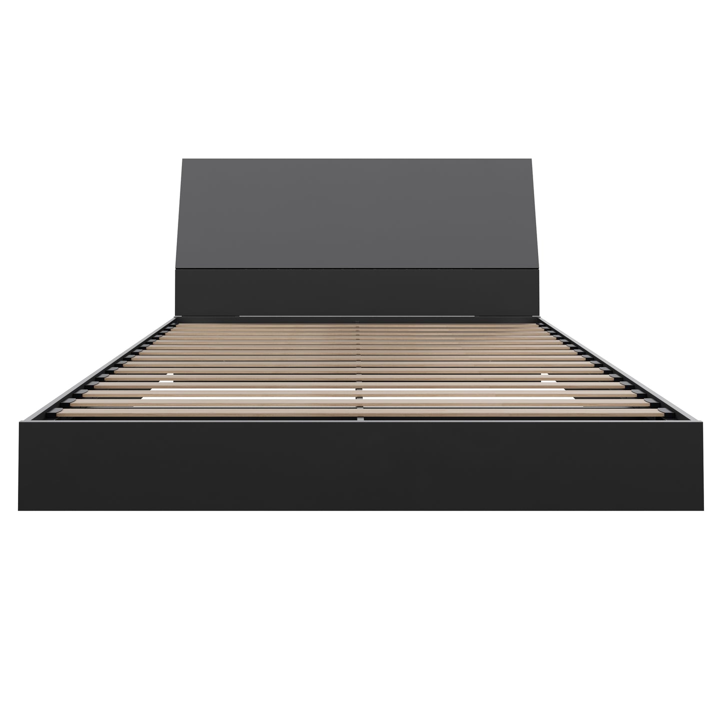 2-Piece Bedset With Bed Frame And Headboard, Black