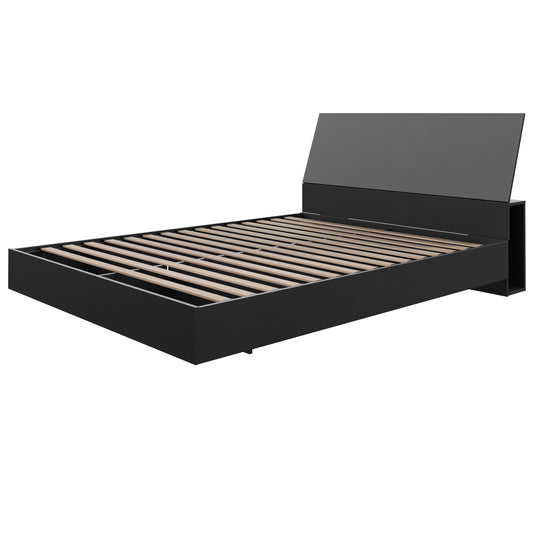 2-Piece Bedset With Bed Frame And Headboard, Black