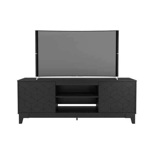72-Inch Tv Stand With 2-Doors, Black