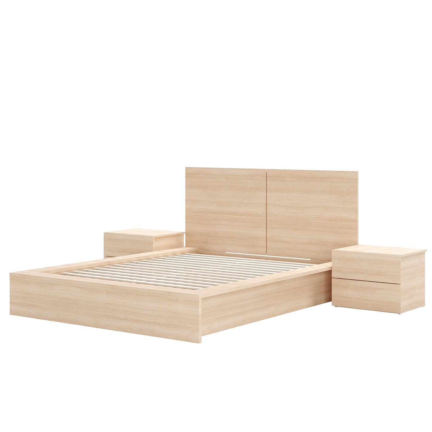Ensemble de chambre à coucher James 4 pièces, chêne blond naturel