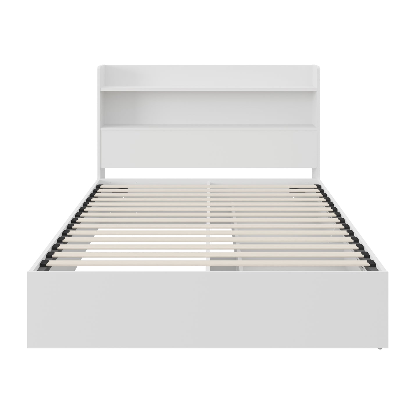 Lit plateforme Hunter avec tête de lit, blanc