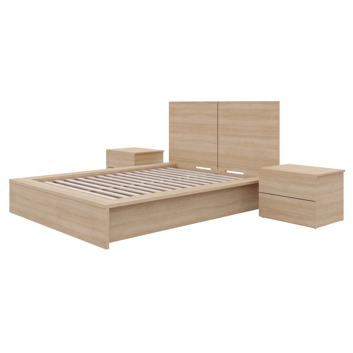 Ensemble de chambre à coucher James 4 pièces, chêne blond naturel