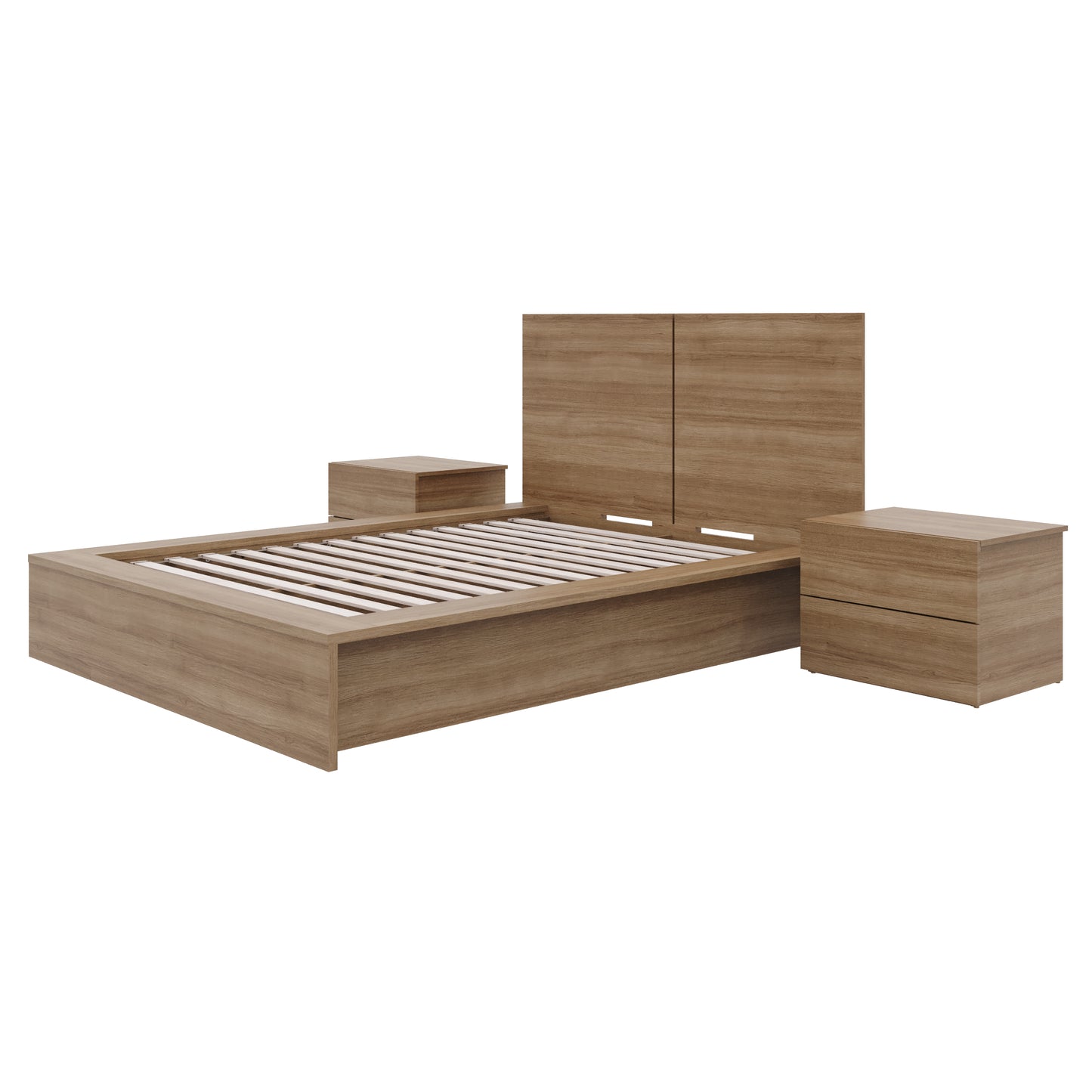 Ensemble de chambre à coucher James 4 pièces, chêne brun