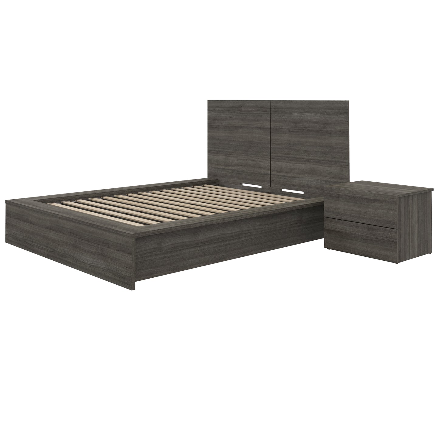 Ensemble de chambre à coucher James 3 pièces, chêne gris