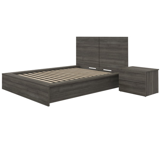 Ensemble de chambre à coucher James 3 pièces, chêne gris