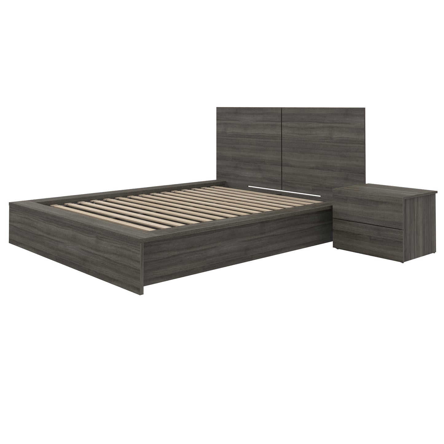 Ensemble de chambre à coucher James 3 pièces, chêne gris