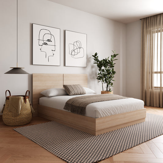 Milano Platform Bed Set, Natural Blonde Oak