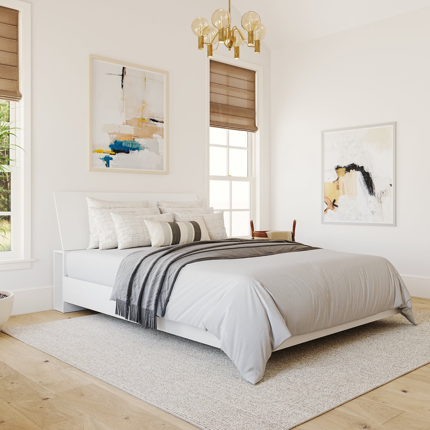 Porter 2-Piece Floating Platform Bed Set, Full