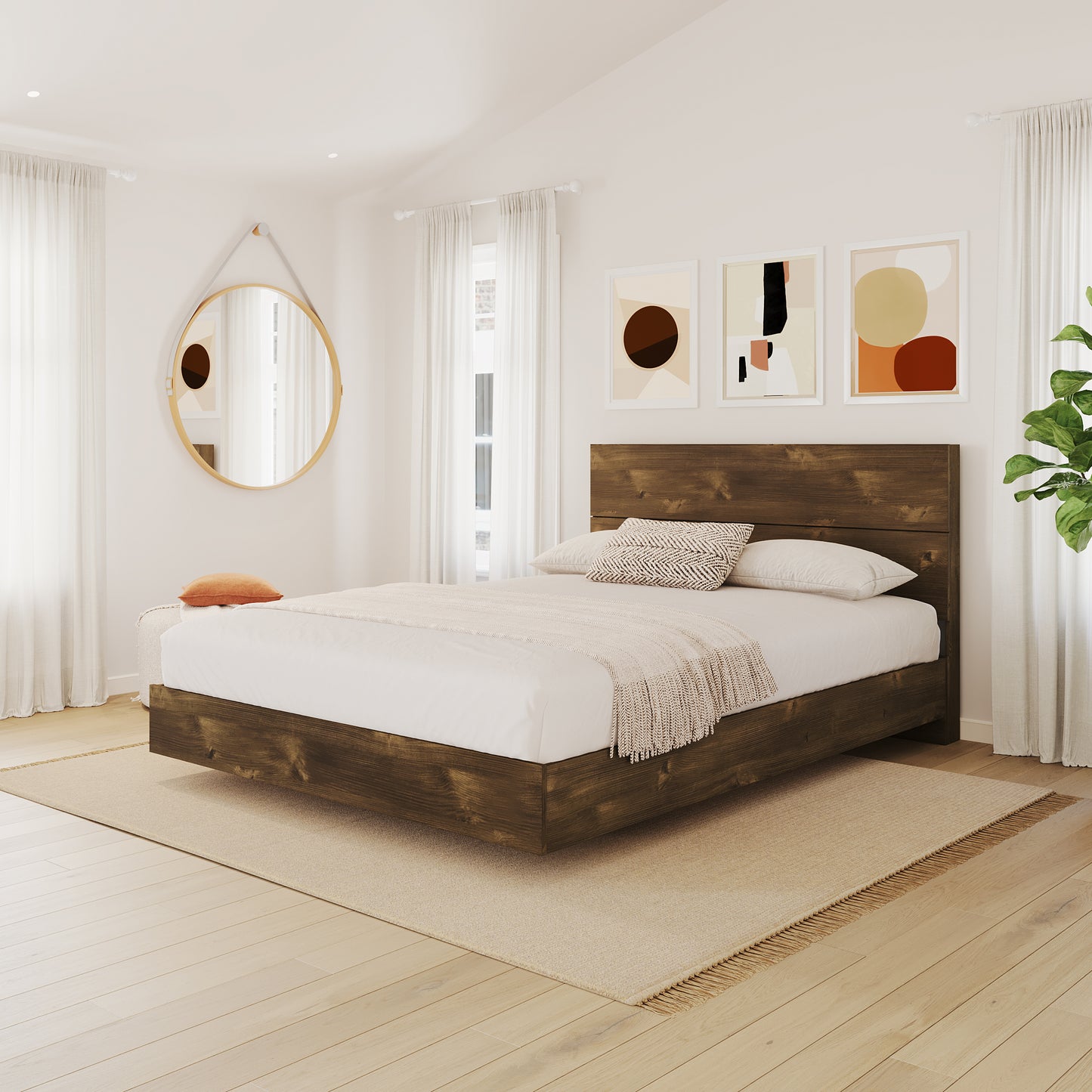 Milo 2-Piece Floating Platform Bed Set, Full