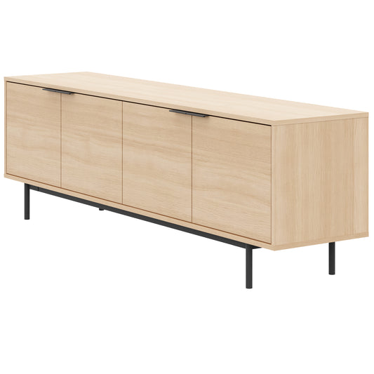 Hamilton 70” TV Stand with 4 Storage Cabinets in Natural Blonde Oak – product photo 2
