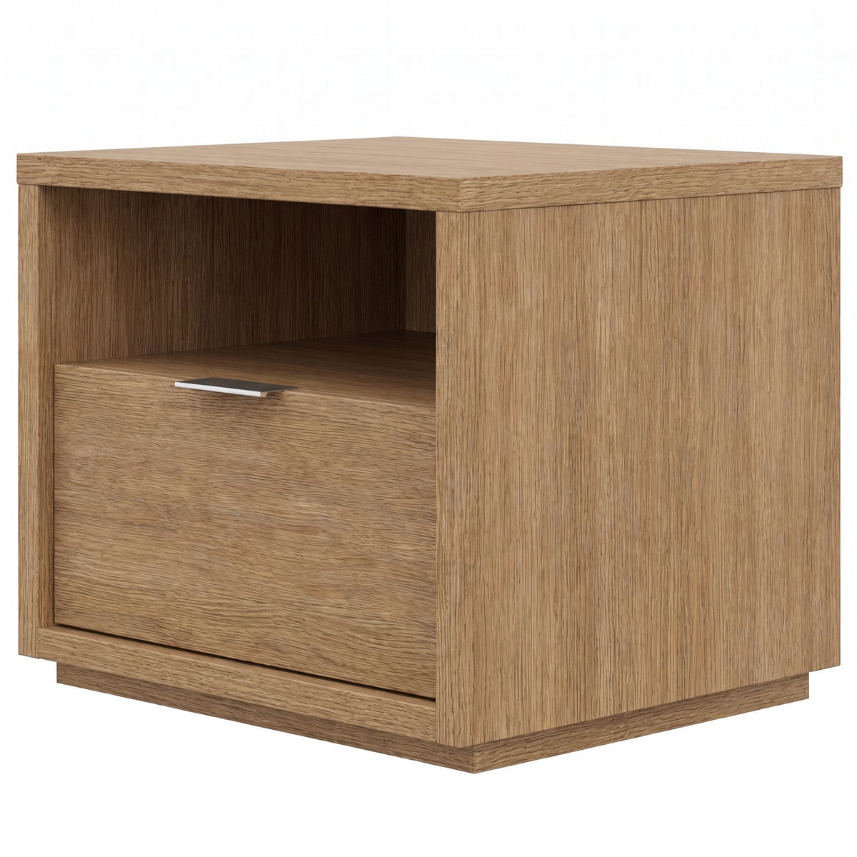 1-Drawer Modern Nightstand in Brown Oak – product photo 2