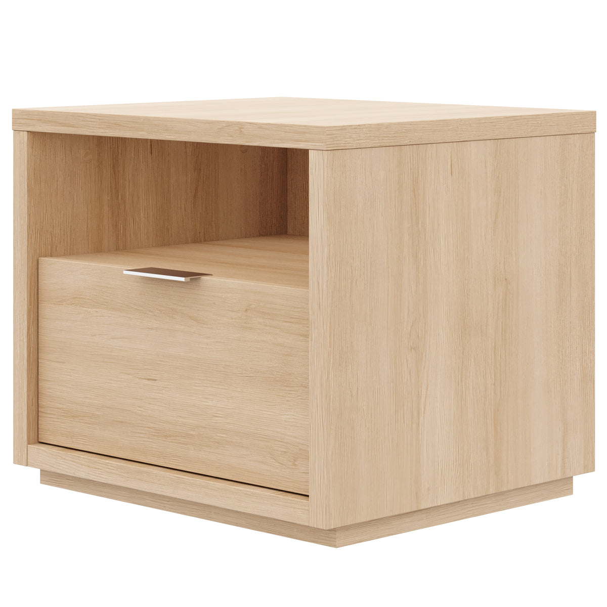 1-Drawer Modern Nightstand in Natural Blonde Oak – product photo 2