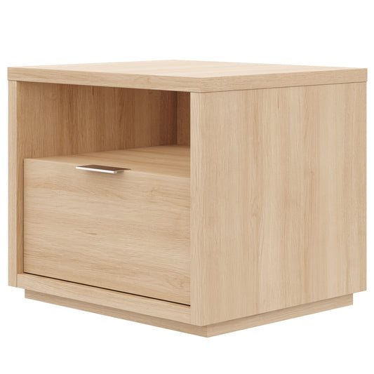 1-Drawer Modern Nightstand in Natural Blonde Oak – product photo 2