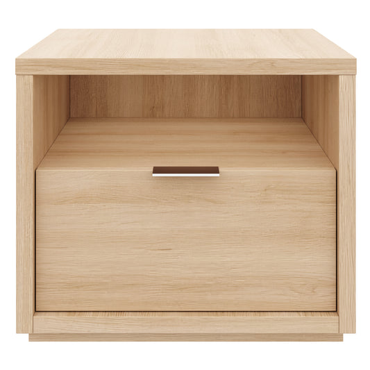 1-Drawer Modern Nightstand in Natural Blonde Oak – product photo