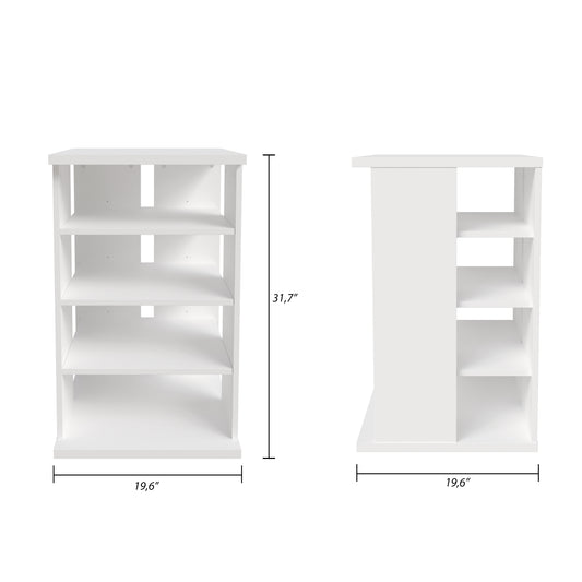 Jasper 4-Shelf Audio Tower Bookcase White