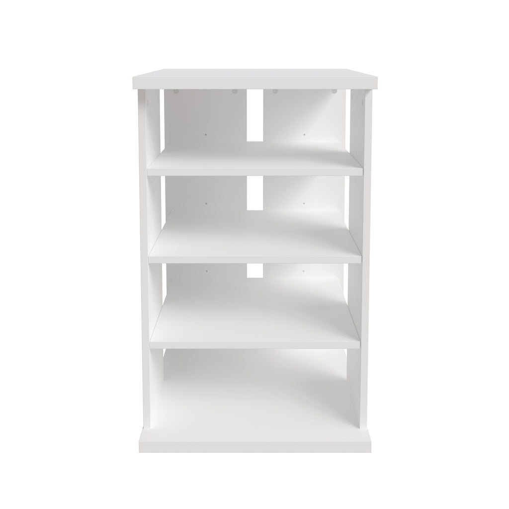 Jasper 4-Shelf Audio Tower Bookcase White