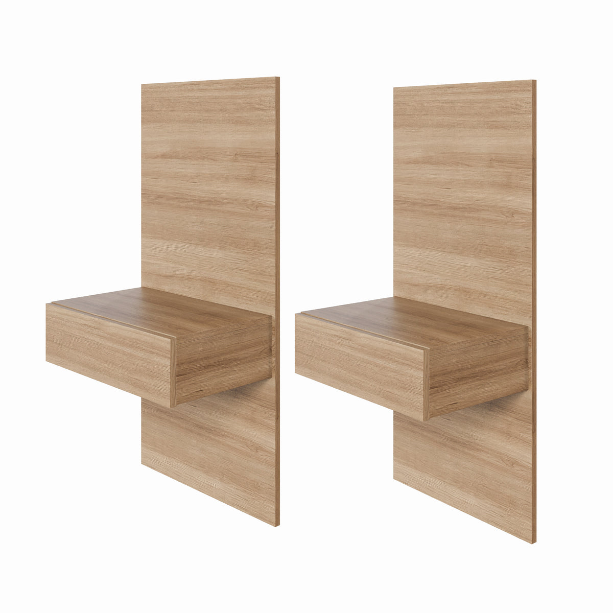 Milano Floating Nightstand Extension Panel Set of 2 in Brown Oak – product photo