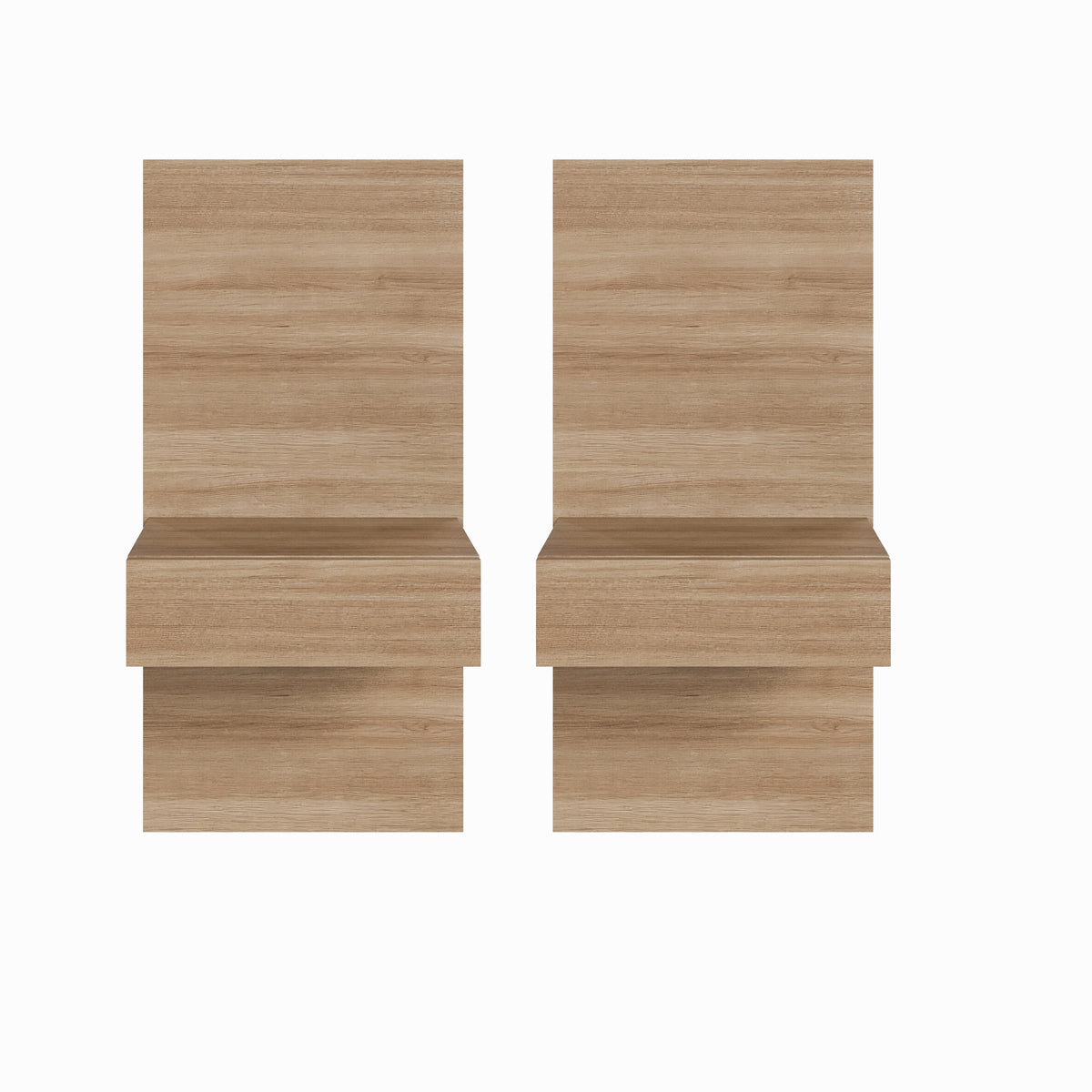 Milano Floating Nightstand Extension Panel Set of 2 in Brown Oak – product photo 2