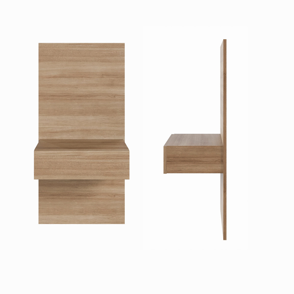 Milano Floating Nightstand Extension Panel Set of 2 in Brown Oak – product photo 3