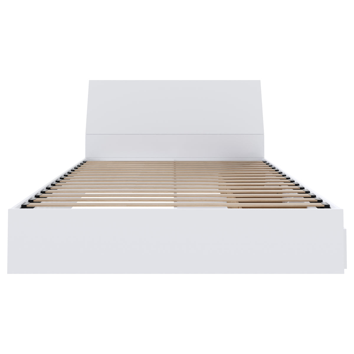 2-Piece Bedset With Bed Frame And Headboard, Queen in White, Queen – product photo