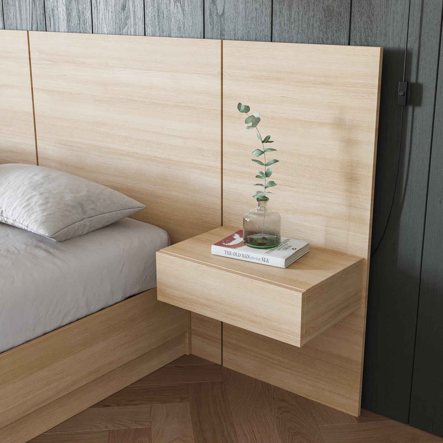 Ensemble de 2 panneaux d'extension pour table de nuit flottante Milano