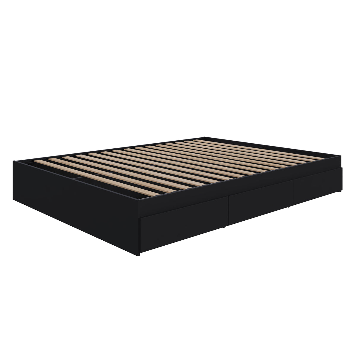3-Drawer Storage Bed Frame in Black, Full/Double – product photo 2