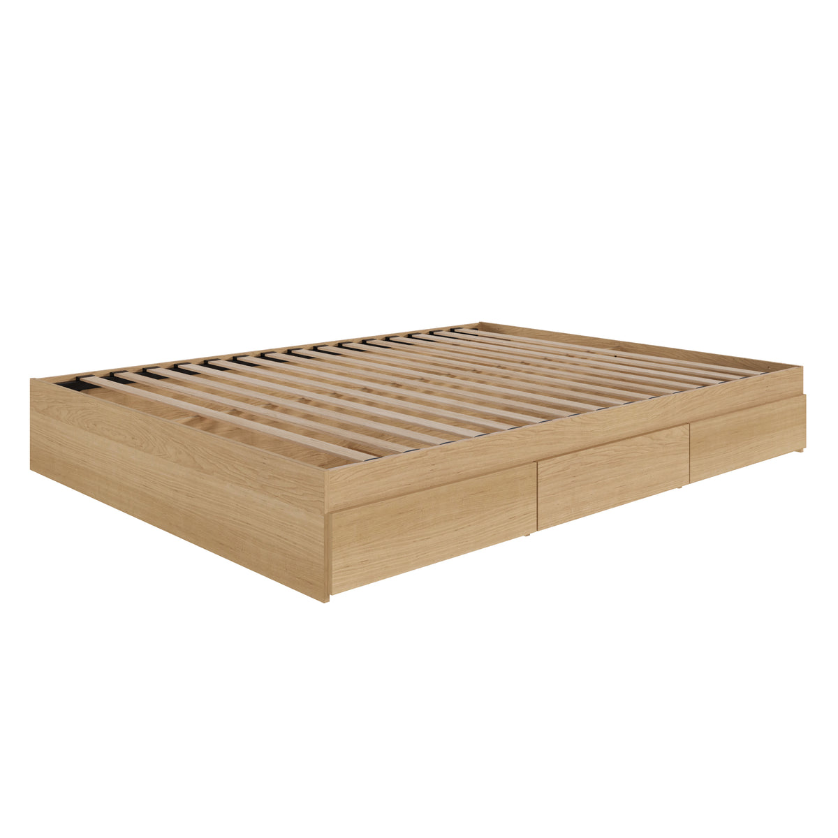 3-Drawer Storage Bed Frame in Natural Maple, Full/Double – product photo 2