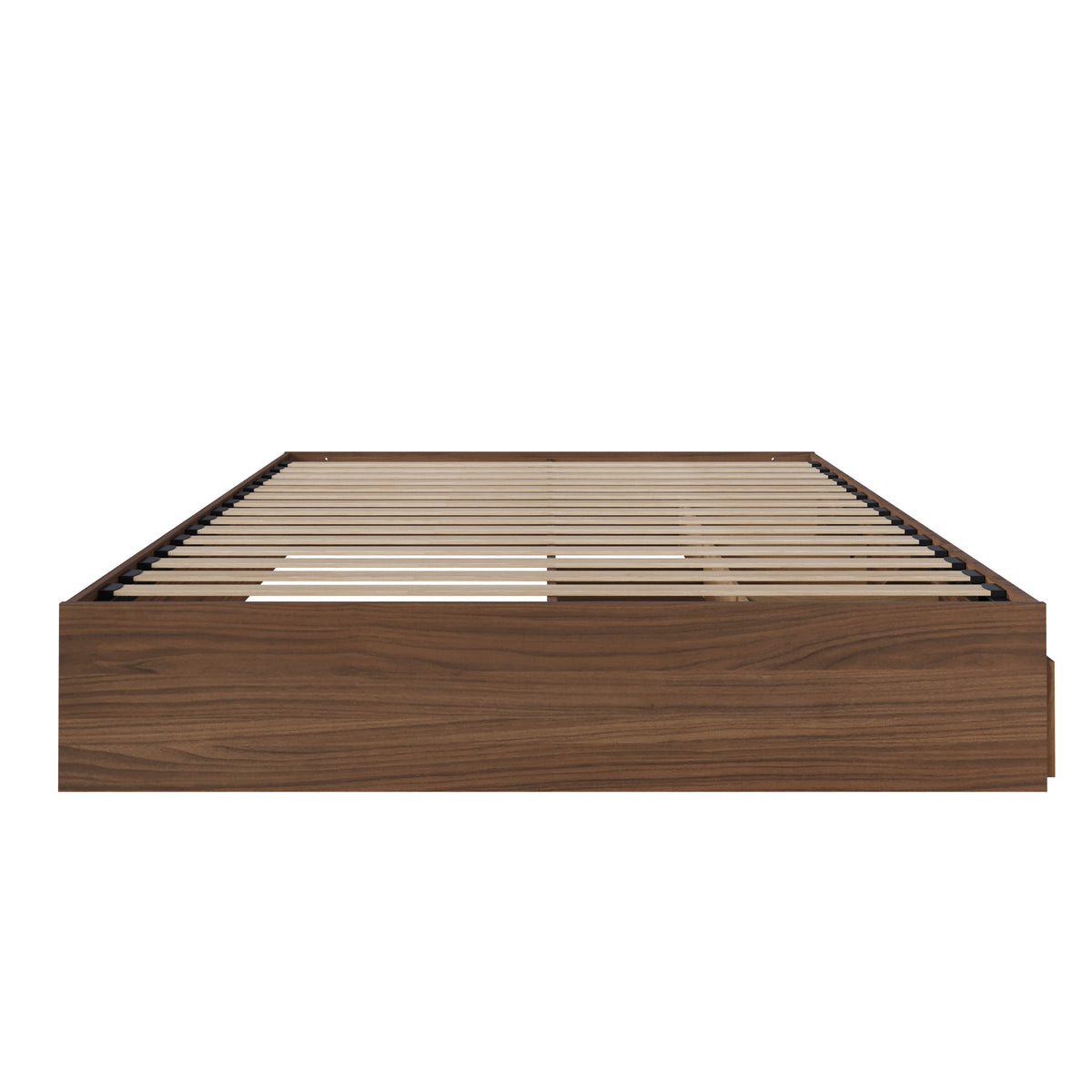 3-Drawer Storage Bed Frame in Walnut, King – product photo