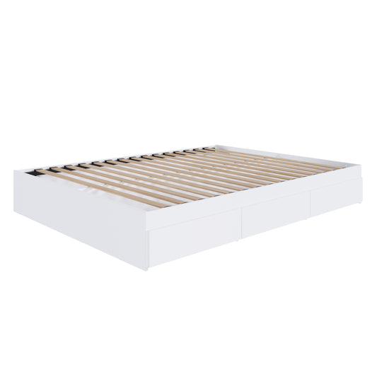 3-Drawer Storage Bed Frame in White, Full/Double – product photo 2