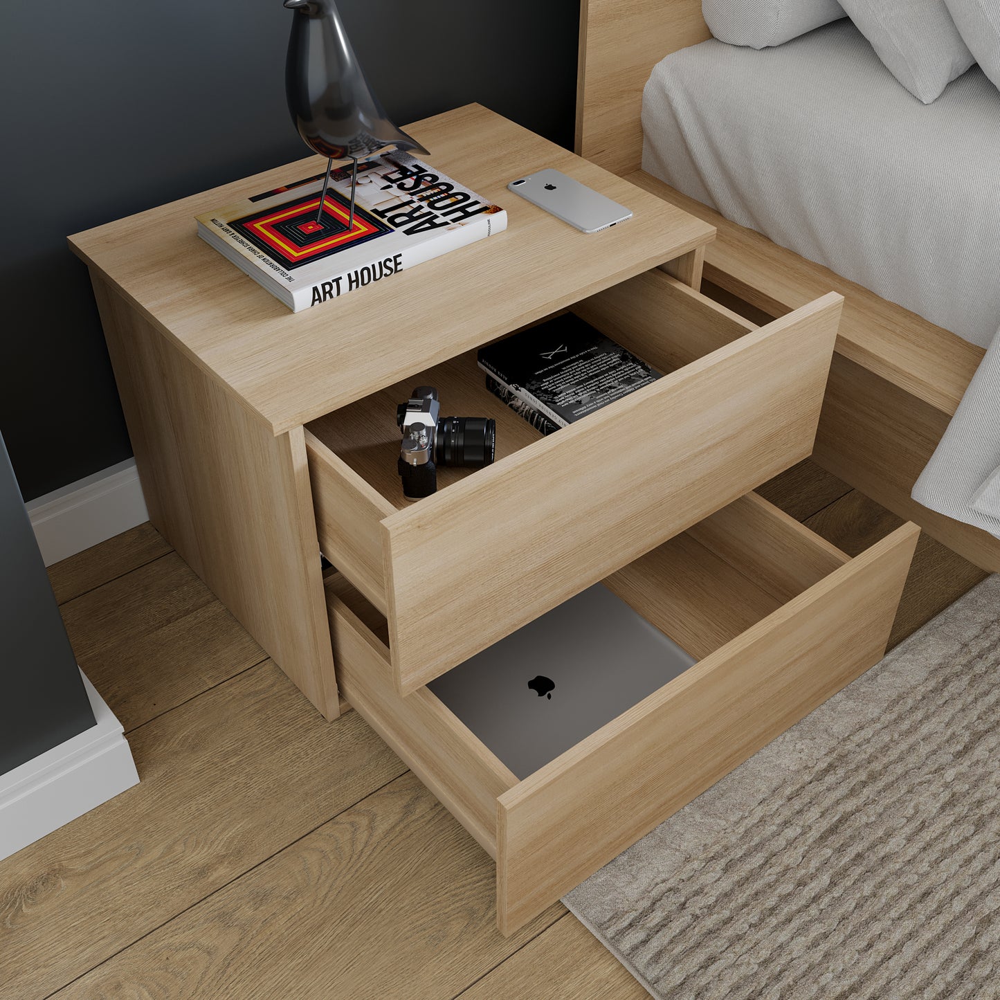 James Nightstand With 2-Drawers
