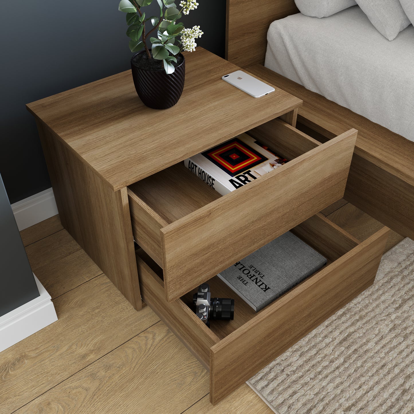 James Nightstand With 2-Drawers