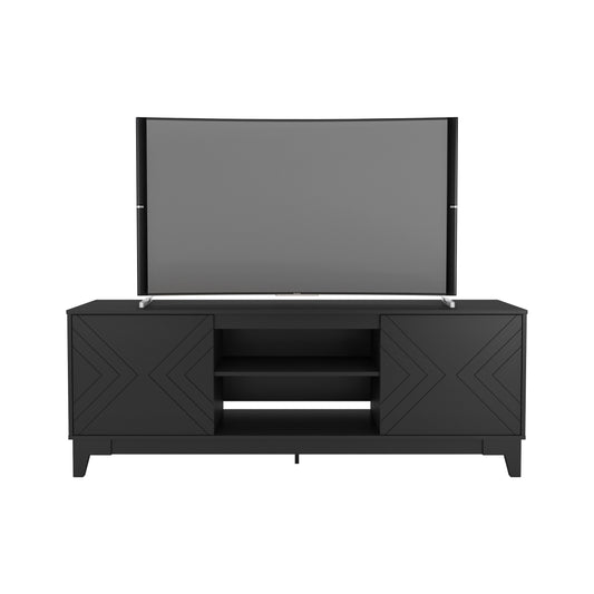 72-Inch Tv Stand With 2-Doors, Black