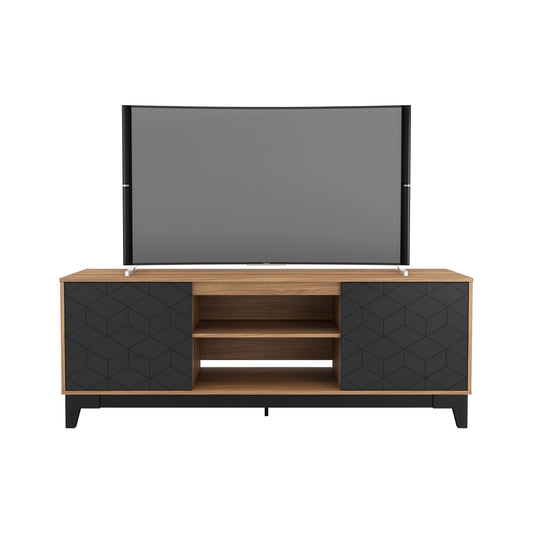 72-Inch Tv Stand With 2-Doors, Black