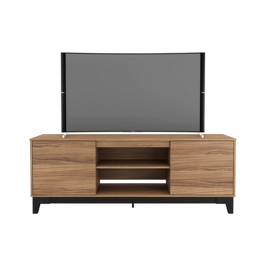 72-Inch Tv Stand With 2-Doors, Nutmeg & Black