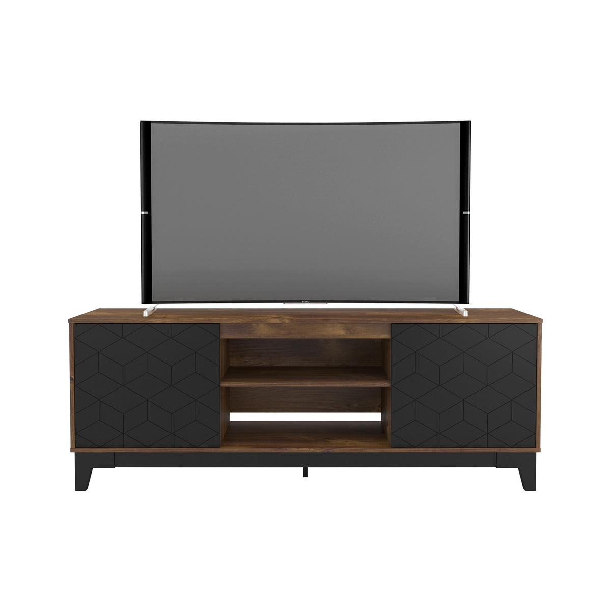 72 Inch Tv Box 72-Inch Tv Stand With 2-Doors, Black – Nexeradistribution