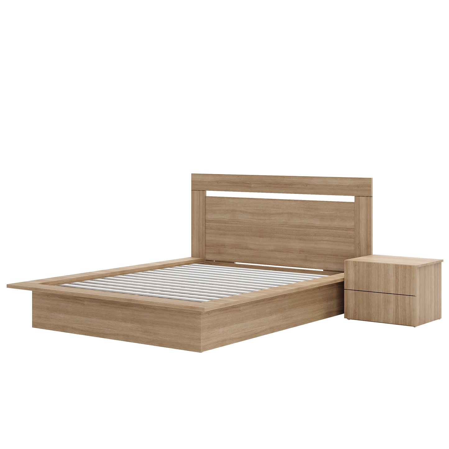 Malibu 3-Piece Bedroom Set, Brown Oak