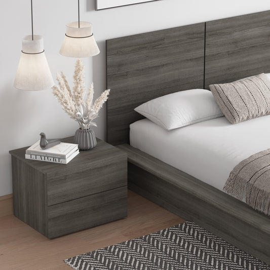 Ensemble de chambre à coucher James 3 pièces, chêne gris