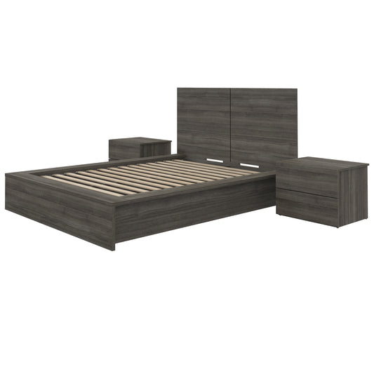 James 4-Piece Bedroom Set, Grey Oak