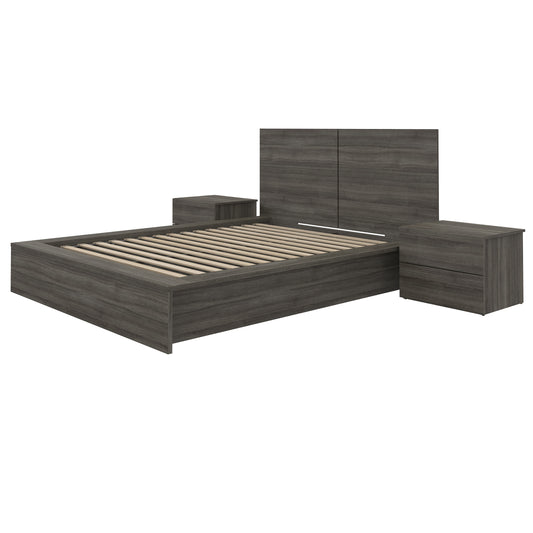 James 4-Piece Bedroom Set, Grey Oak