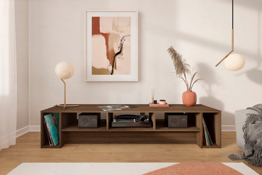 72-Inch Tv Stand in Walnut – lifestyle photo