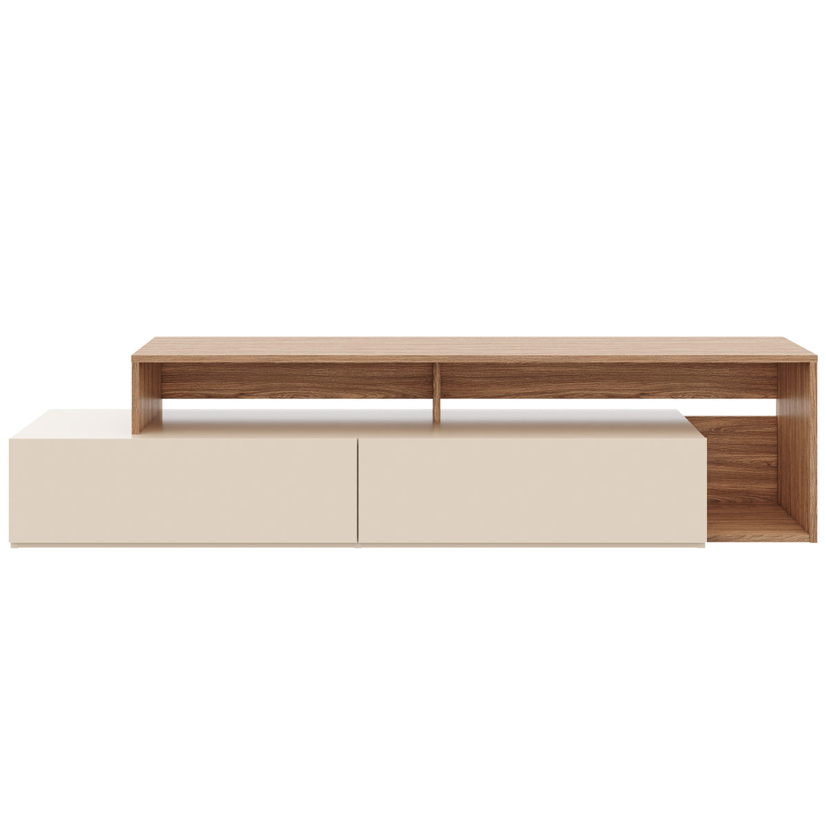 72-Inch Tv Stand With 2 Drawers in Kiss Curl & Morning Dew – product photo