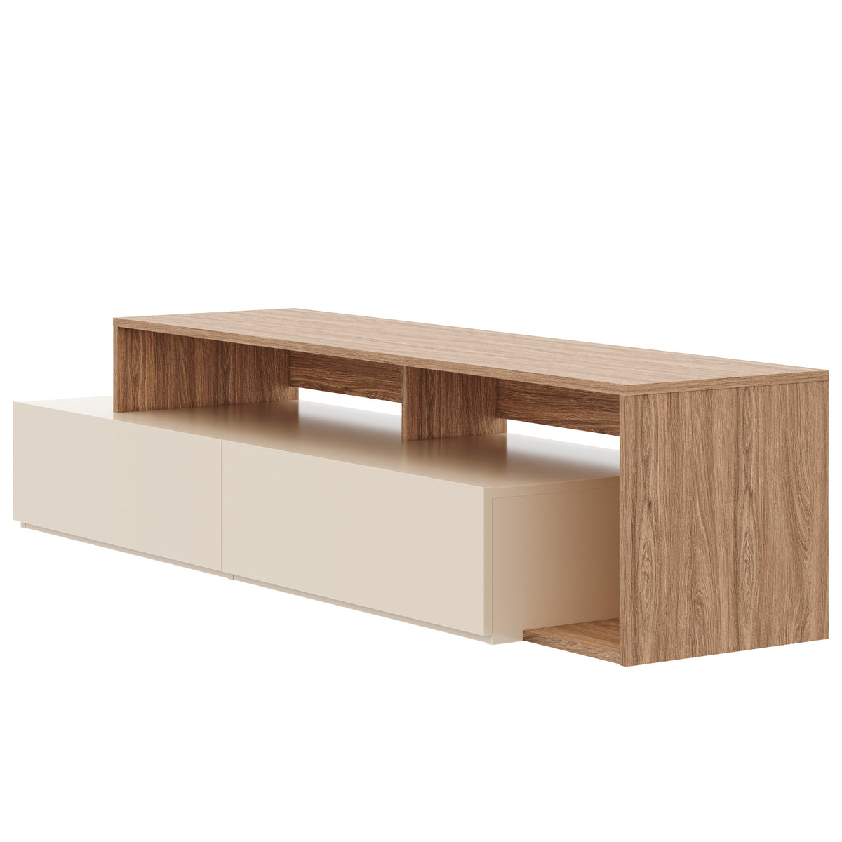 72-Inch Tv Stand With 2 Drawers in Kiss Curl & Morning Dew – product photo 2
