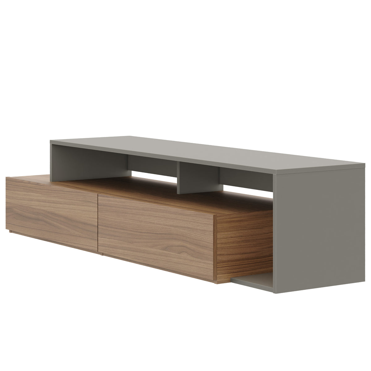 72-Inch Tv Stand With 2 Drawers in Nutmeg & Greige – product photo 2