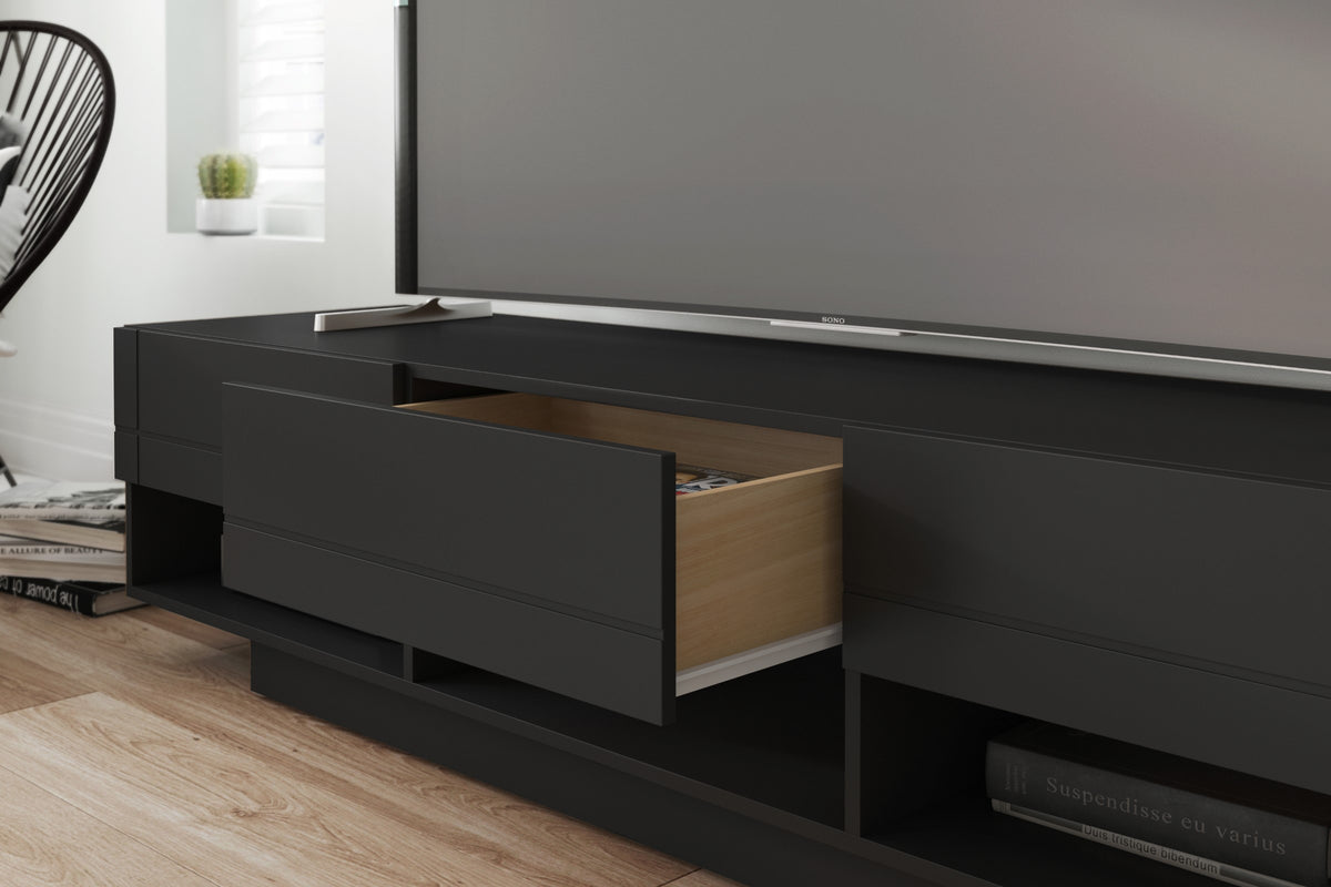 72-Inch Tv Stand With 3-Drawers in Black – detail photo