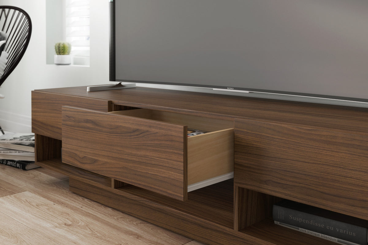 72-Inch Tv Stand With 3-Drawers in Walnut – detail photo