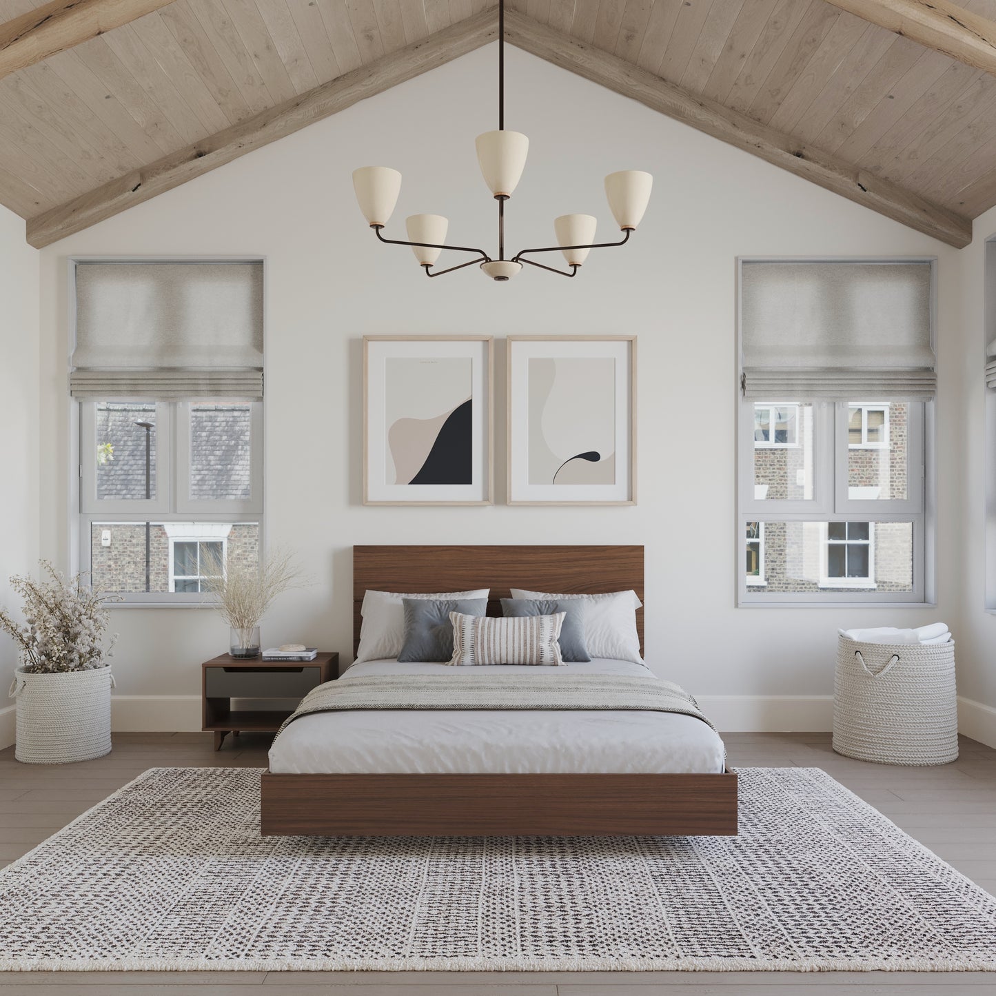 Milo 3-Piece Floating Platform Bedroom Set,1 Nightstand, Full