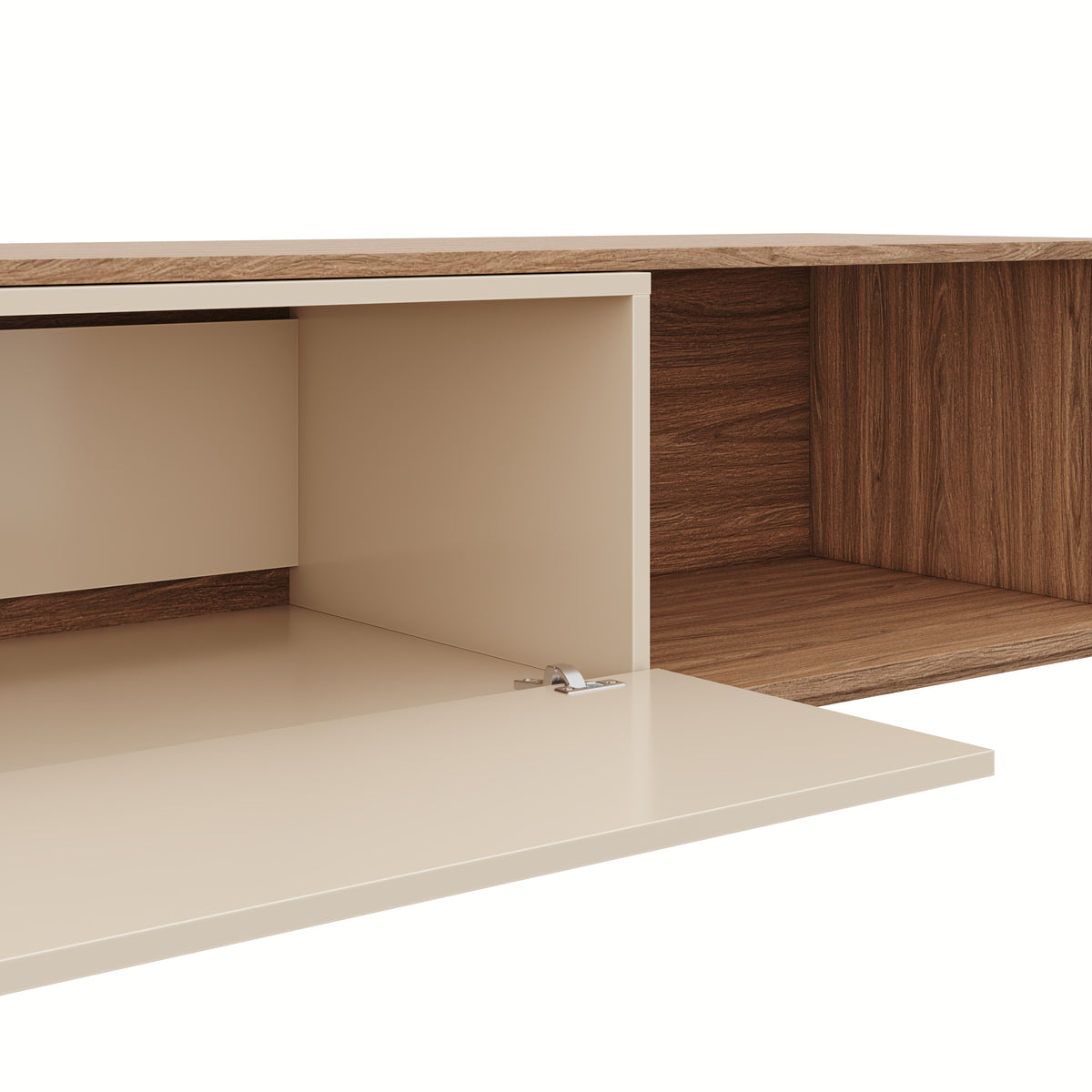 Arlo Extendable TV Console in Kiss Curl & Morning Dew – detail photo
